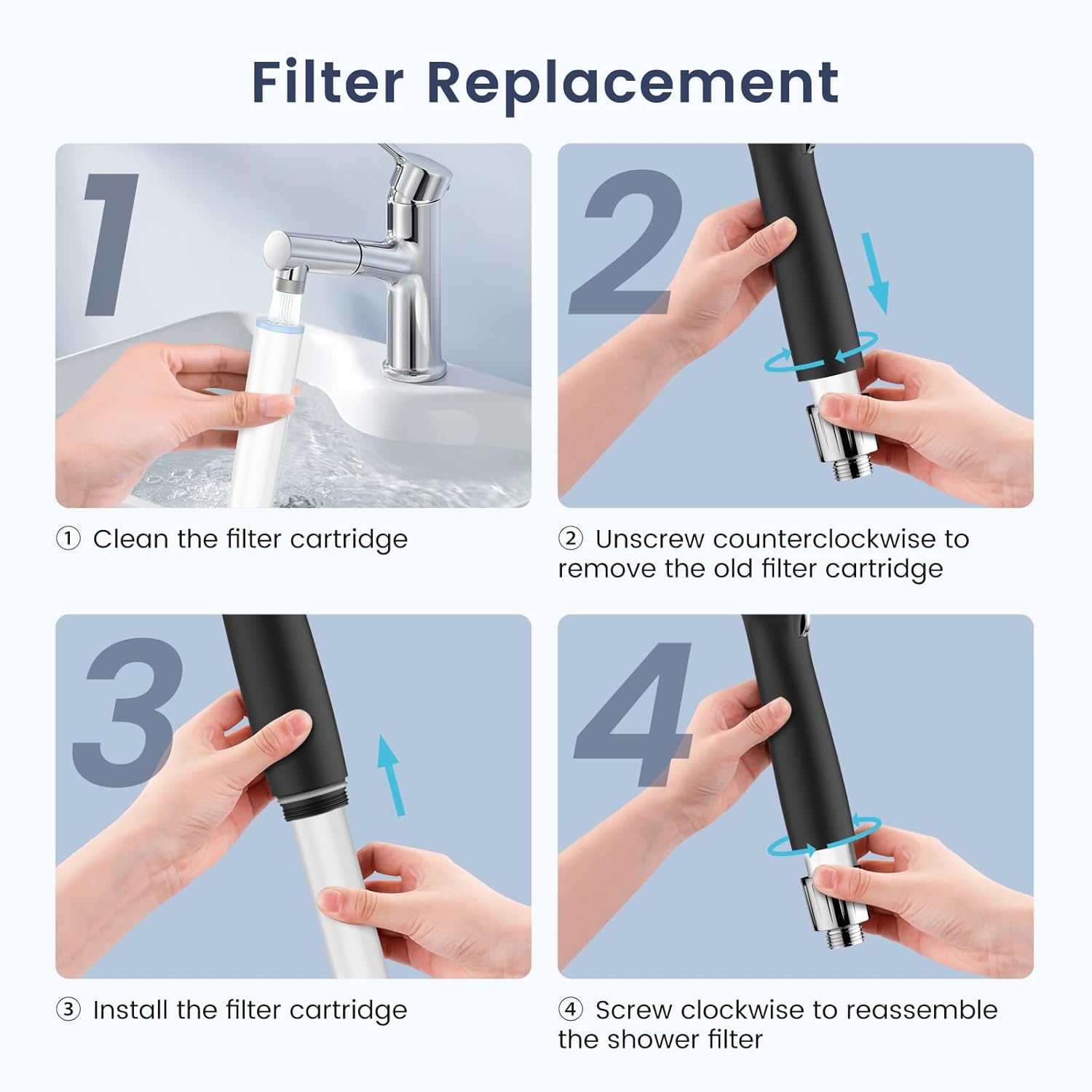 FEELSO 2 Pack Shower Filter for Handheld Shower Head(Applicable to SL7)